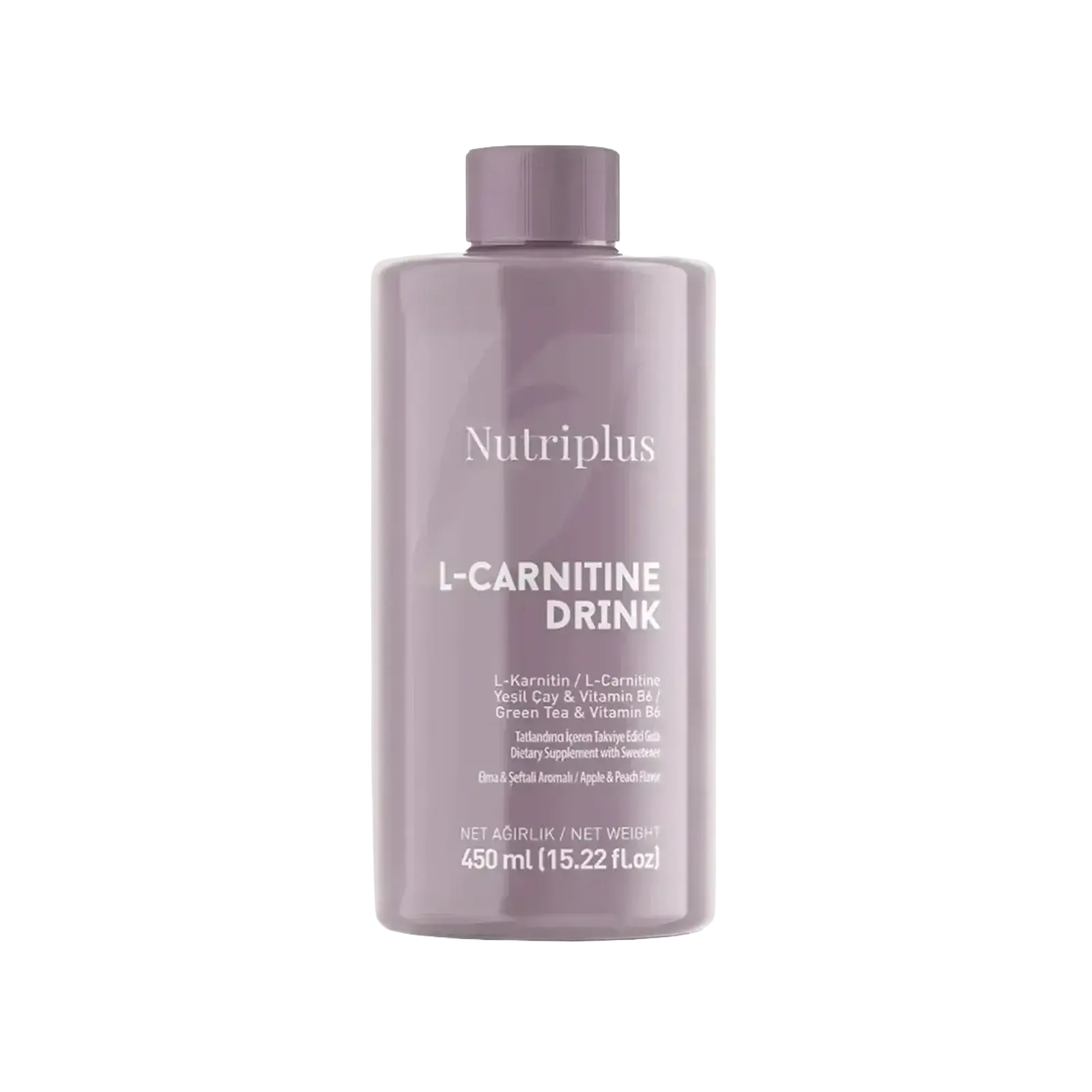 1002503_400.webp Nutriplus L-Karnitin Elma & Şeftali Aromalı Takviye Edici Gıda 450 ml - Görsel 1