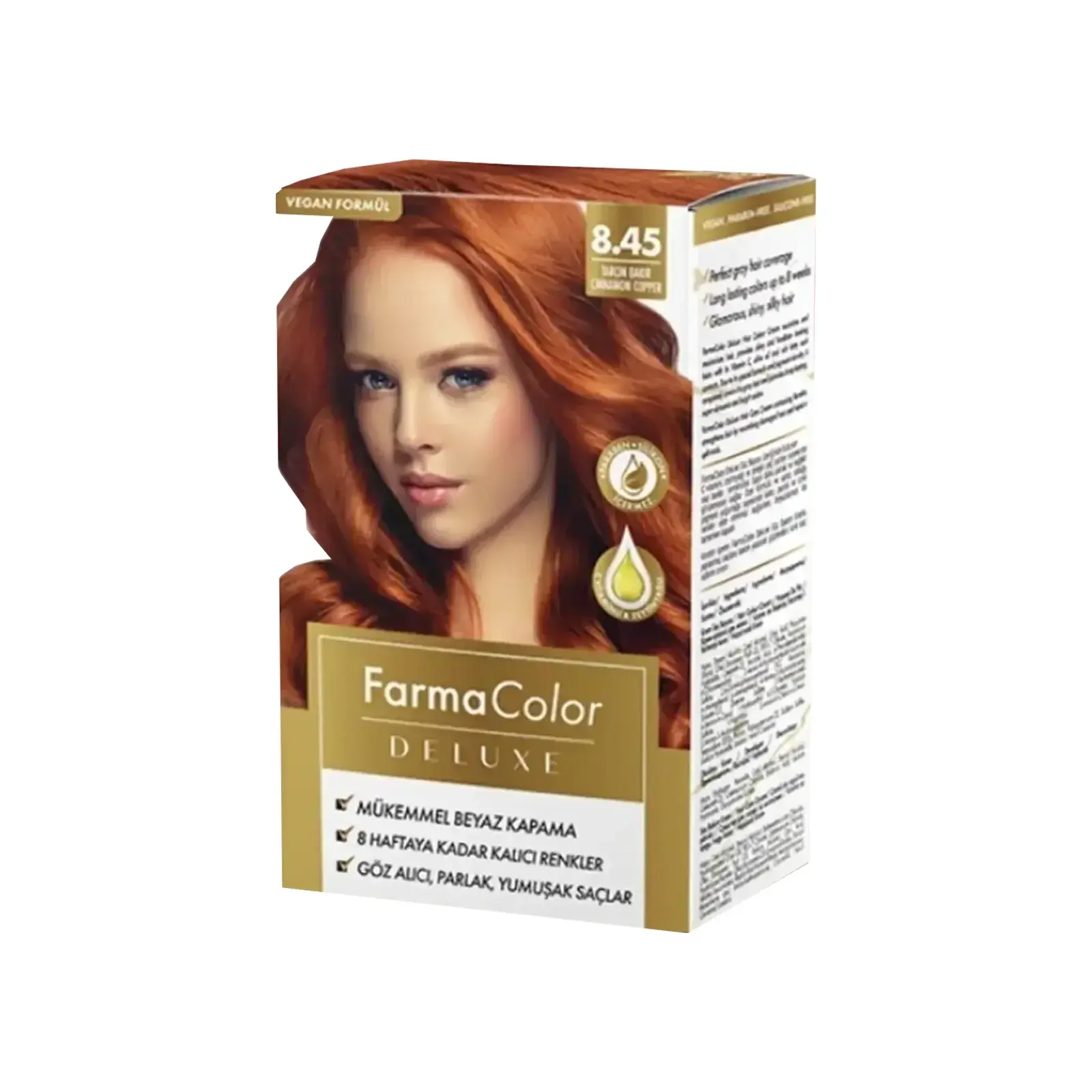 9000369_400.webp Farmacolor Deluxe Saç Boyası - Tarçın Bakır 8.45 - Görsel 1